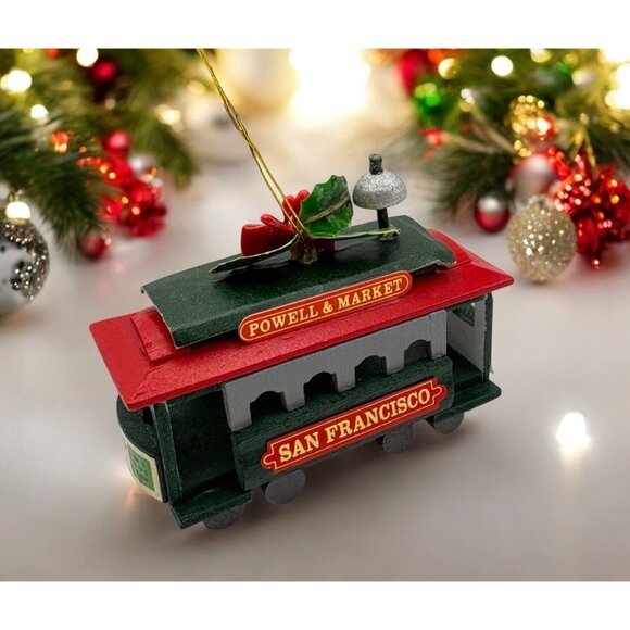 Kurt S Adler San Francisco Cable Car Christmas Tree Ornament Powell & Market - Picture 1 of 7